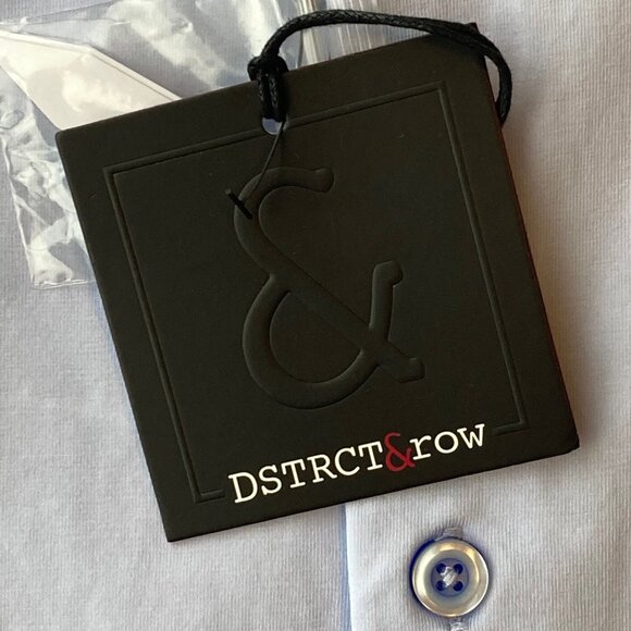 DSTRCT & Row Slim Fit Dress Shirt Men's Large L Ice Blue Stitch Fix NWT - Picture 6 of 7